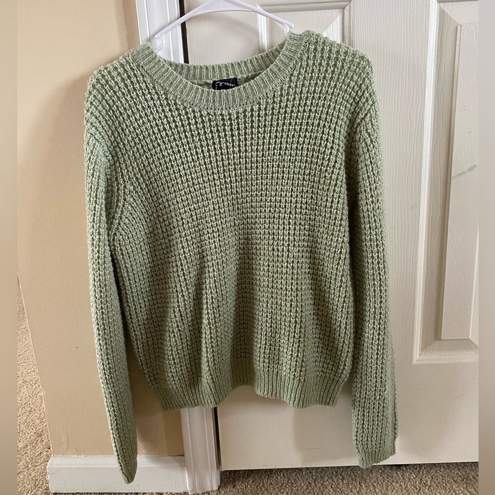 Girls Art Class Crew Neck Waffle Sweater